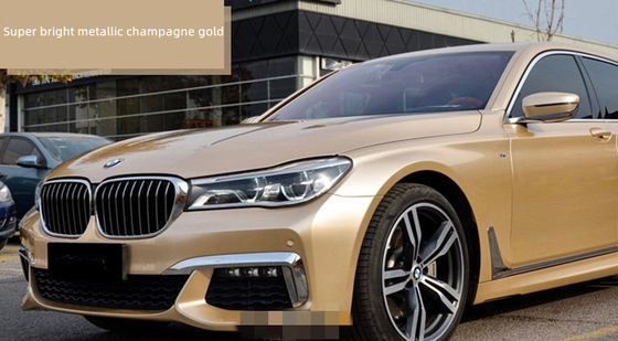HAUSTIER super helle Glanz-Auto-Vinylverpackung metallisches Champagne Gold