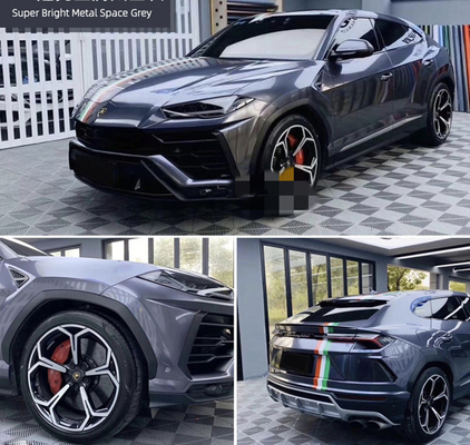 Grey Gloss Car Vinyl Wrap mit HAUSTIER Freigabe-Zwischenlagen-Blasen-freiem Metallraum