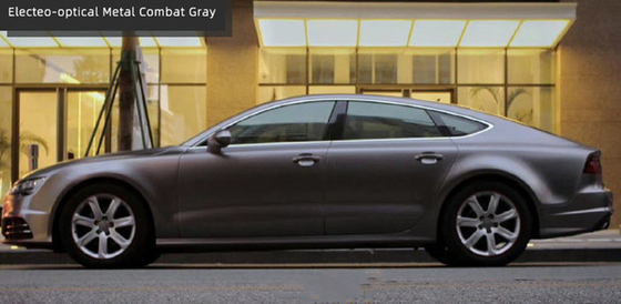 optischer Kampf Grey Car Wrap Film 140gsm Matte Car Vinyl Wrap Electro Metall