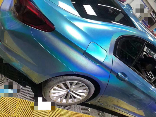 1.27m verschiebbare Funkeln-Vinylverpackungs-Luft-Freigabehochglanz-Autoverpackung Lasers blaue