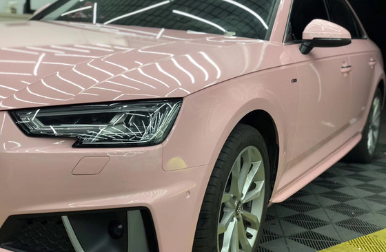 Acryl basierte klebenden Vinylfilm-Verpackungs-Hochglanz Cherry Blossom Pink Car Wrap