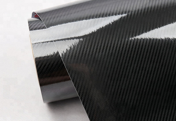 Klebende schwarze Hochglanz-Kohlenstoff-Faser-Verpackung der Kohlenstoff-Faser-Auto-Vinylverpackungs-5D