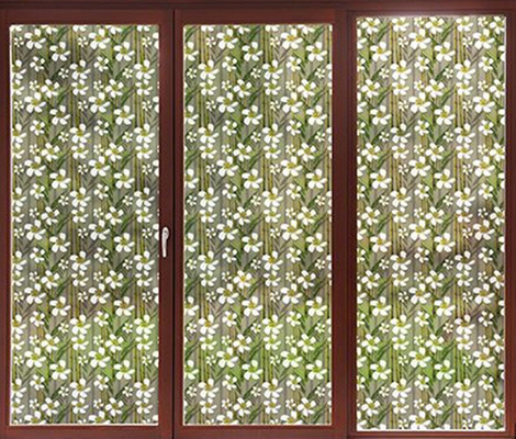 Bambusblumendekorativer Fenster-Glasschicht-Schutz der Privatsphäre DRUCKSGS