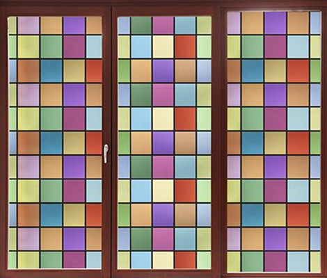 Fenster-Glasschicht Sunproof färbte dekorative Quadrat-Muster